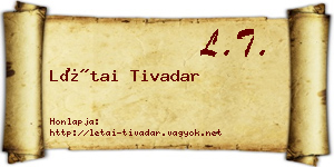 Létai Tivadar névjegykártya