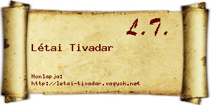 Létai Tivadar névjegykártya